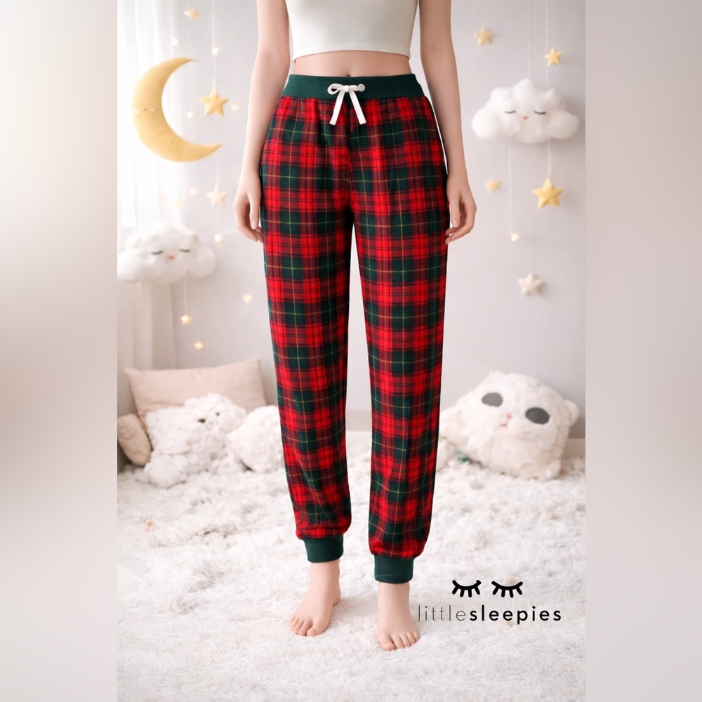 Little Sleepies Women's Bamboo Pajama Pants Red Plaid Size X-Large
